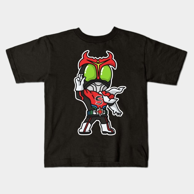 Kamen Rider Stronger Chibi Style Kawaii Kids T-Shirt by The Toku Verse